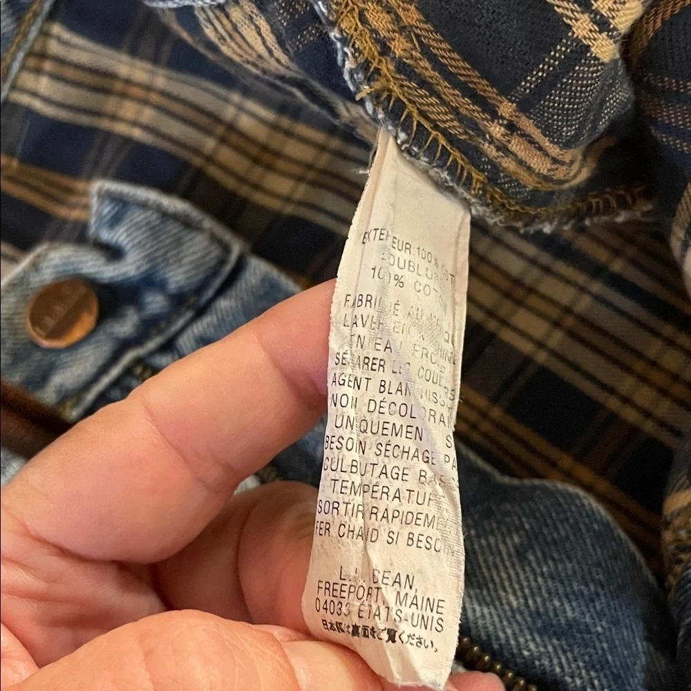 L.L. Bean Men's Relaxed Fit Distressed Flannel Underneath Denim Jeans